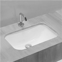 Vasque rectangulaire sous-plan NETTUNO 55x40 cm, céramique blanc brillant_P2