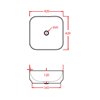 Vasque carrée à poser 42x42 cm design GIO EVOLUTION, céramique blanche_FT