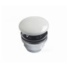 Bonde lavabo clic-clac / écoulement libre, corps chromé et clapet céramique blanc ou noir (Hidra) 