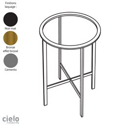 Structure acier pour support vasque CATINO TONDO de Ceramica Cielo, inox 3 finitions