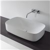Vasque rectangulaire à poser 72x42 cm design MOON de Scarabeo, céramique blanc brillant