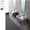 Lave-mains 40x22 cm design HUNG, trou droite + porte-serviette, céramique 3 coloris