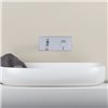 Mitigeur lavabo mural design DIAMETRO35 de Ritmonio, saillie 21 cm, bec 65°, laiton chromé (vue de face)