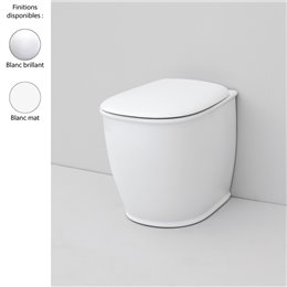 Cuvette WC sans bride à adosser design ATELIER de Artceram, sortie duale, céramique blanche