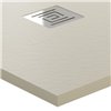 Receveur douche carré beige ARDESIA PLUS extraplat, résine texturée, 80x80 - 90x90 - 100x100