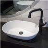 Mitigeur vasque ou évier design SOHO, bec haut 29 cm, saillie 18 cm, inox noir mat-A1