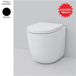 Cuvette WC sans bride à adosser design FILE 2.0 de Artceram, céramique noire