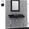 Lavabo console 112x63 cm rétro HERMITAGE - ELLADE, céramique noir brillant