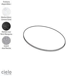 Tablette en marbre pour structure porte-vasque CATINO OVALE de Ceramica Cielo, 3 finitions