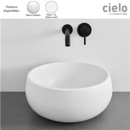 Vasque ronde à poser Ø43xH19 cm design TINO de Ceramica Cielo, céramique blanche