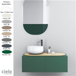 Meuble sous vasque 113x52xH40 cm design DELFO de Ceramica Cielo, bois laqué 8 coloris