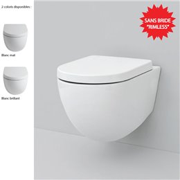 Cuvette WC sans bride suspendue design FILE 2.0 de Artceram 37x53 cm, céramique blanche