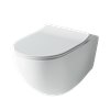 Cuvette WC sans bride suspendue design FILE 2.0 37x53 cm, céramique blanche avec abattant slim