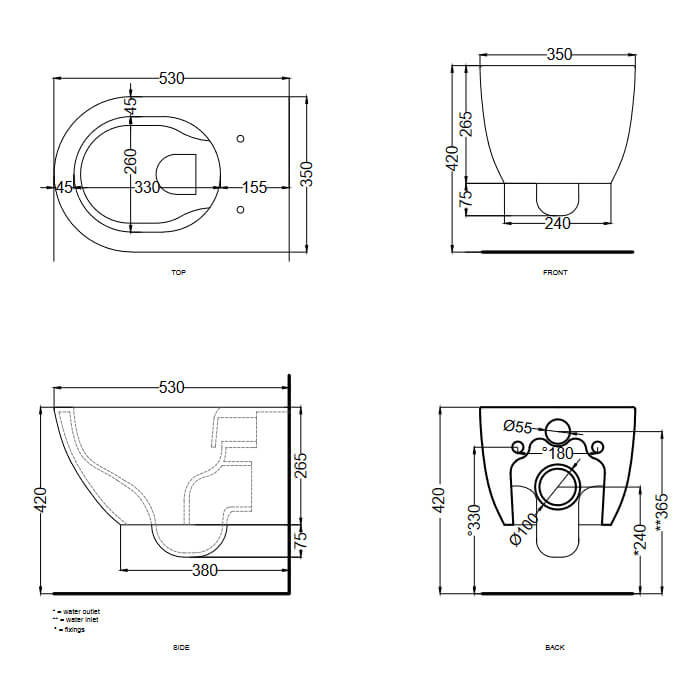 Cuvette WC suspendue ENJOY, céramique blanche