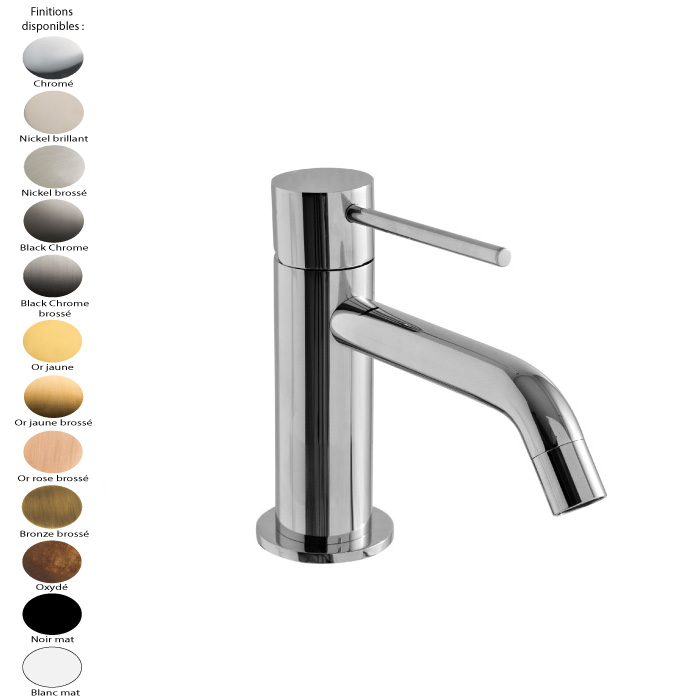 Robinet Lavabo Eau Froide Seul - Mitigeur Design Avec Tuyau De 60 Cm - Alliage Zinc - Installation Facile
