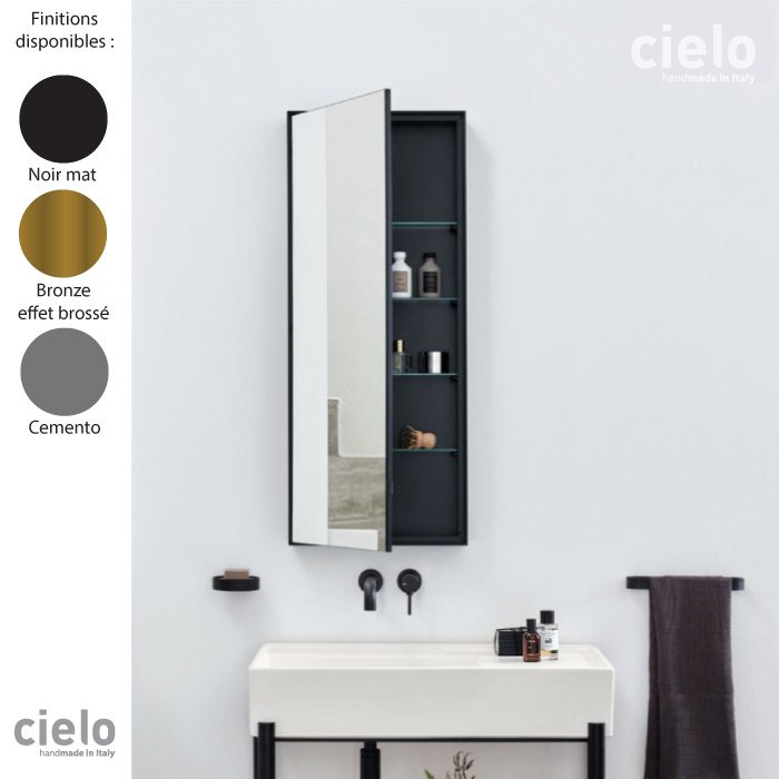 Armoire de toilette d'angle avec miroir – Blanc – 65 cm x 45,9 cm - Cluo