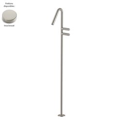 Mélangeur lavabo-vasque au sol design 22MM de Treemme, bec haut 107 cm, inox 316L brossé (PARTIES EXTERNES)