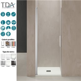 Porte douche pivotante 90° réversible MINDY PBA de TDA, verre transparent 6 mm, 37-89 cm (H200 cm)