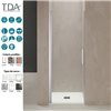 Porte douche pivotante 90° réversible MINDY PBA de TDA, verre transparent 6 mm, 37-89 cm (H200 cm)