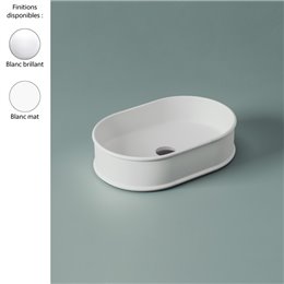 Vasque ovale à poser 60x40 cm ATELIER, céramique blanche