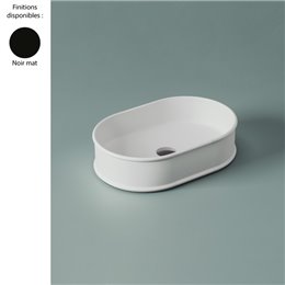 Vasque ovale à poser 60x40 cm design ATELIER de Artceram, céramique noir mat