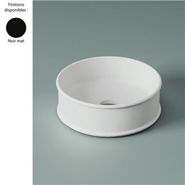 Vasque ronde à poser Ø44 cm design ATELIER de Artceram, céramique noir mat