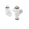 Kit robinets radiateur équerre intérieurs design rond pour sèche-serviettes mixte, blanc