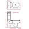 Pack WC rétro Ellade-Hermitage à sortie horizontale_schéma technique