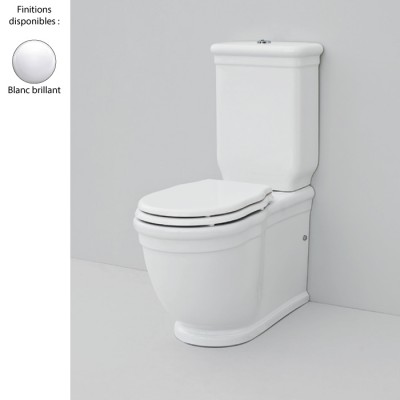 Pack WC monobloc rétro HERMITAGE - ELLADE, sortie duale, céramique blanc brillant