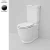 Pack WC monobloc rétro HERMITAGE - ELLADE, sortie duale, céramique noir brillant