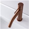 Mitigeur lavabo design 40MM de Treemme, bec haut 10 cm, saillie 12 cm, inox 316L brossé cuivre bronze