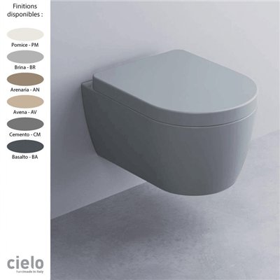 Cuvette WC suspendue SMILE, céramique coloris mats "Terre di Cielo"