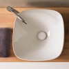 Vasque design à poser 42x42 cm MOON de Scarabeo en céramique blanc brillant_D1