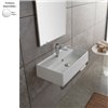 Lavabo suspendu 60x34 cm design TEOREMA, 1 trou, céramique blanc brillant