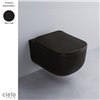 Cuvette WC sans bride suspendue ERA 2.0 37x53 cm de Ceramica Cielo, céramique noir mat