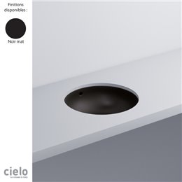 Vasque ronde sous plan Ø40 cm ENJOY de Ceramica Cielo, céramique noir mat