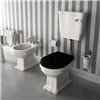 Abattant WC noir pour cuvette rétro HERMITAGE - ELLADE, fermeture ralentie, charnières 3 finitions