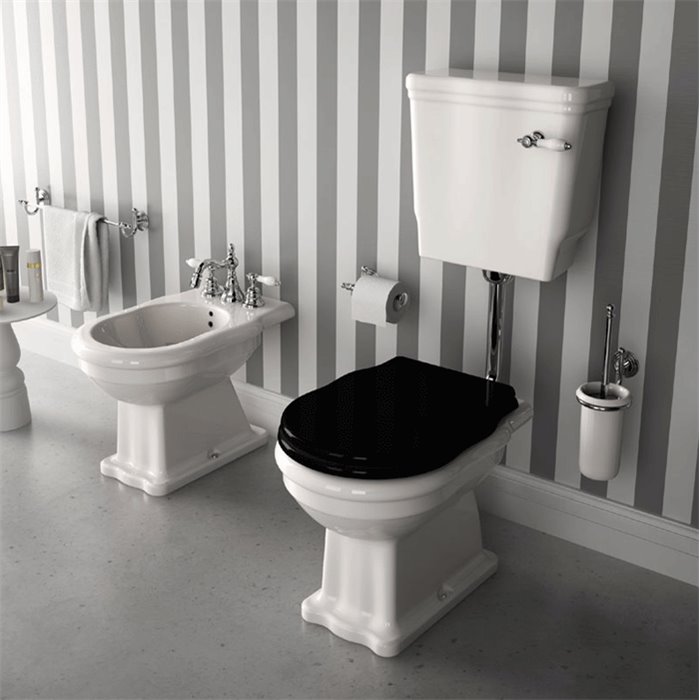 Abattant WC frein de chute Black Line Ficelle/Noir - Déco salle de bain -  Eminza