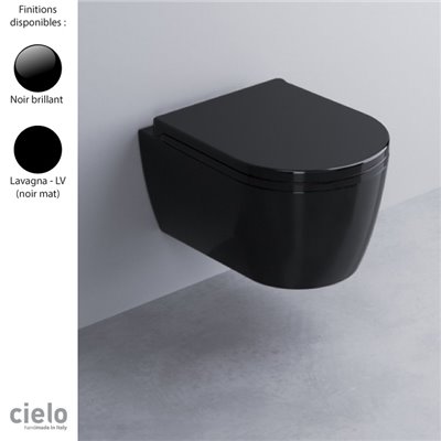 Cuvette WC compacte suspendue SMILE MINI, céramique noire