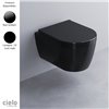 Cuvette WC suspendue compacte SMILE MINI 35x48 cm de Ceramica Cielo, céramique noire
