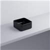 Mini vasque carrée à poser 25x25 cm MINIMO-SHUI COMFORT de Ceramica Cielo, céramique noir brillant