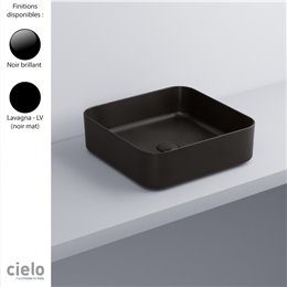 Vasque carrée à poser 40x40 cm SHUI COMFORT de Ceramica Cielo, céramique noire