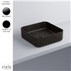 Vasque carrée à poser 40x40 cm SHUI COMFORT, céramique noire