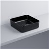 Vasque carrée à poser 40x40 cm SHUI COMFORT de Ceramica Cielo, céramique noir brillant