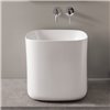 Vasque totem carrée à poser 42x42xh40 cm MOON de Scarabeo, céramique blanc brillant