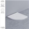 Bac douche angle rond SESSANTA H6 de Ceramica Cielo, céramique blanc brillant, 90x90 cm
