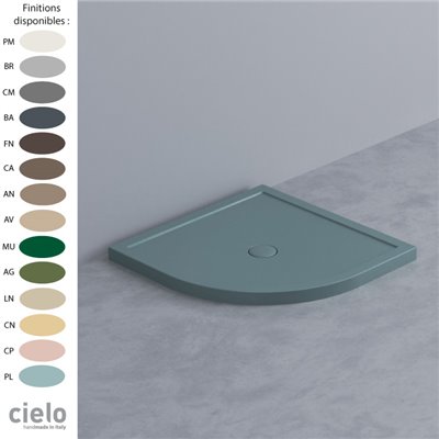 Receveur douche angle SESSANTA H6, céramique coloris mats "Terre di Cielo", 90x90 cm