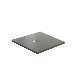 Receveur douche carré ARDESIA PLUS extraplat, résine grise texturée, 80x80 - 90x90 cm