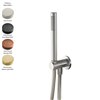 Kit douchette mural : prise d'eau / support et douchette stylo ronde en inox + flexible