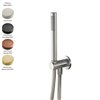 Kit douchette mural rond TREEMME : prise d'eau / support et douchette, inox 4 finitions + flexible